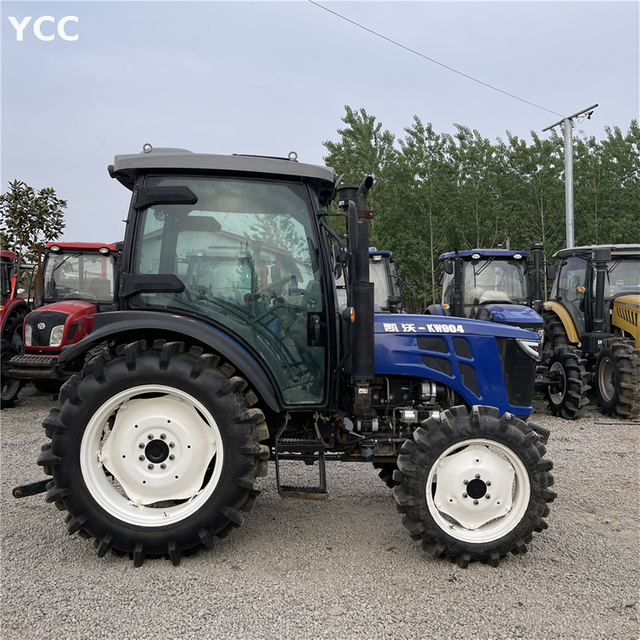 90HP usado trator de fazenda 4wd com cabine