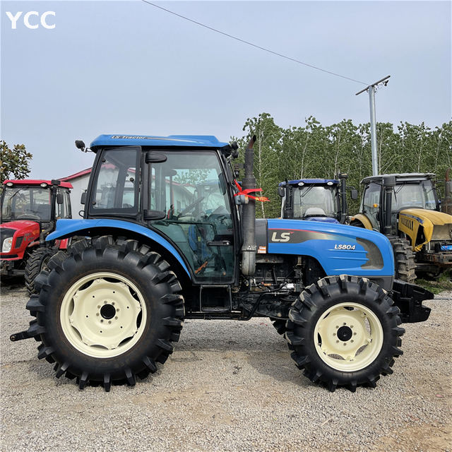 80hp usado trator de fazenda 4wd com cabine